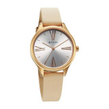 Titan Neo Quartz Analog Silver Dial Beige Leather Strap Watch For Women 2781WL03