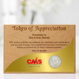 Personalized Wooden Plaque with Silver Coin CORP-112