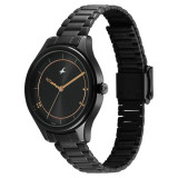 Fastrack Stunners Quartz Analog Black Dial Black Metal Strap Watch For Women