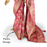 Pink Silk Saree & Women Accessories Gift Combo