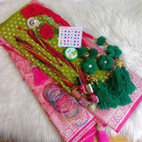 Satin Silk Saree & Women Accessories Gift JNK-4263