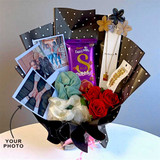 Charming Gift Bouquet with Rose & Photo for Her JNK-4275