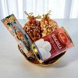 Rakhi Gift Basket with Dry Fruits & Haldiram Rasgulla NKS-1189