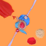 Rakhi Gift Hamper with Snacks, Toys & Elegant Mayur Rakhi