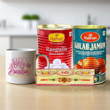 Sweet Rakhi Gift Set with Printed Mug, Rakhi & Haldiram’s Delights NKS-1205