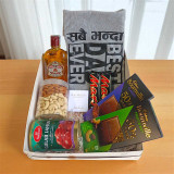 Dad Gift Box: Whisky, T-Shirt, & Chocolates JNK-4351