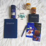 Personalized Father's Day Hamper with Style, Sweets & Stationery NKS-1223