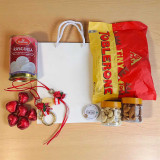 Elegant Rakhi Gift Hamper with Chocolates & Sweets NKS-1227