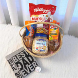 Snacks Basket with Best Dad T-shirt and Badge Combo JSR-449