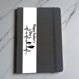 Happy Father's Day Paper Band Printed Black Notebook Diary-3
