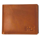 HZ Brown Genuine Leather Bi-Fold Wallet
