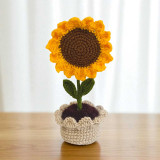Handmade Sunflower Vase Crochet FP-01