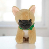 Light Yellow Plush French Bulldog with Green Scarf VT-1317