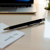 Elegant Black Diary & Personalized Pen Set