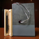 Stylish Grey PU Leather Writing Set
