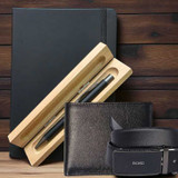 Men’s Premium Gift Set – Leather Belt, Personalised Pen, Notebook & Wallet SPM-18