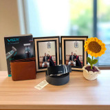 Dad's Daily Essentials Combo Gift With Personalized Photo Frame and Crocheted Sunflower BPL-69