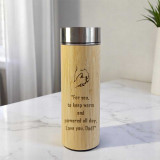 Personalise Bamboo Water Bottle with Message SK-672