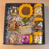 Festive Gift Box with Sunflower Crochet, Dry Nuts & Ganesh Ji JNK-4646