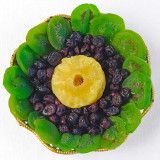 Dry Fruits Kiwi, Blueberry & Pineapple in a Golden Basket JNK-4684