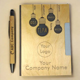Personalized Wooden Notebook and Bottle with Ball and Snacks Package BPL-219