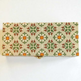 Floral Pattern Envelope Box with Elegant Golden Lock BOX-24