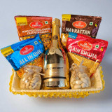 Sparkling Wine and Delight Snacks Combo Basket BPL-234