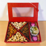 Premium Dry Nuts Gift Box with Candle & Gourmet Chocolates JNK-4748