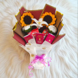 Crochet Flowers & Cholocate Bouquet Crochet Flowers & Cholocate Bouquet