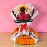 Tihar Special  Crochet Flowers and Chocolates Bouquet