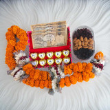 Dakshina For Sister with Dry Fruits, Chocolates and Garland BPL-350