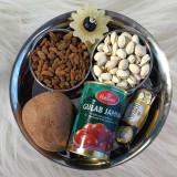 Festive Dry Nuts, Sweets and Candle Combo Platter BPL-377