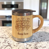 Birthday Bamboo Mug Engraved with Name BM-8