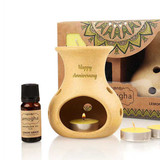 Anniversary Engraved on Ceramic Vaporizer Jar with Amogha Oil & Candles JNK-4812