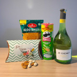 White Wine 750ml & Snacks Gift Combo JNK-4856