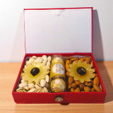 Premium Dry Nuts Gift Box with Sunflower Candles JNK-4867