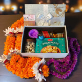 Tihar Bhaitika Treats Box With Red Label & Mala Set SPM-39