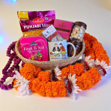 Bhaitika Hamper with Mala, Snack and Personalize Mug JSR-529