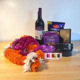 Tihar Gift Combo with Red Wine 750ml, Wallet & Belt JNK-4925