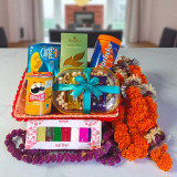 Bhaitika Gift Basket with Mala & Tika JNK-5063