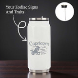 Capricorn Zodiac Sign and Traits Engraved on Water Bottle AR-59