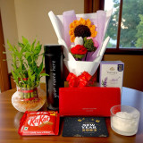 Surprise New Year Gift Combo with Personalized Bottle & Bamboo Plant For Him