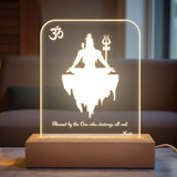Lord Shiva Blessing Engraved Acrylic Lamp With Cable Lord Shiva Blessing Engraved Acrylic Lamp With Cable