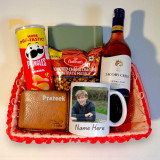 Personalize Ceramic Mug, Wallet with Snack and Wine Hamper JSR-571