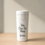 Personalized 450ml Insulated Stainless Steel Vacuum Mug – Elegant White (Free Engraving) SK-1053