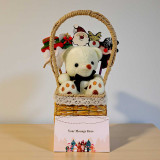 Personalize Holiday card with Santa Design pens and Teddy JSR-587