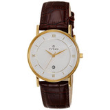 Titan White Dial Analogue Watch for Men (9162YL01)