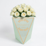 Timeless Beauty: White Roses in Hexagon Vase