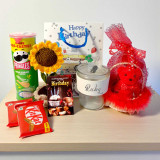 Birthday Gift Combo with Teddy & Personalized Glass Sipper JNK-5196