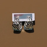 Silver Chunky Hoop Silver Earring JR-293